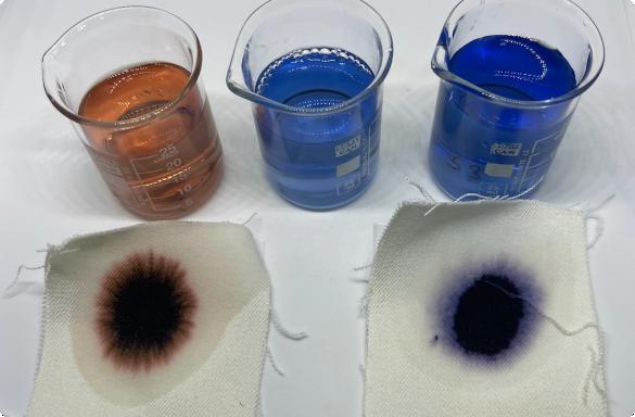 Example of sizing work on a fabric