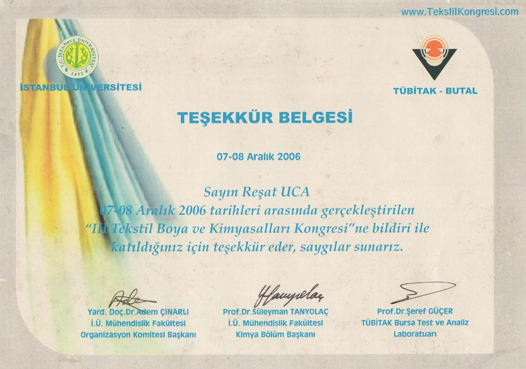 III. We attended the National Textile Dye and Chemicals Congress.